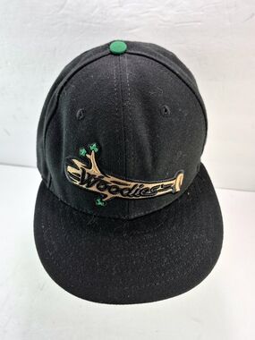 NWOT New Era 59FIFTY Down East Wood Ducks Woodies Fitted Hat 7 3/4 Black Rare
